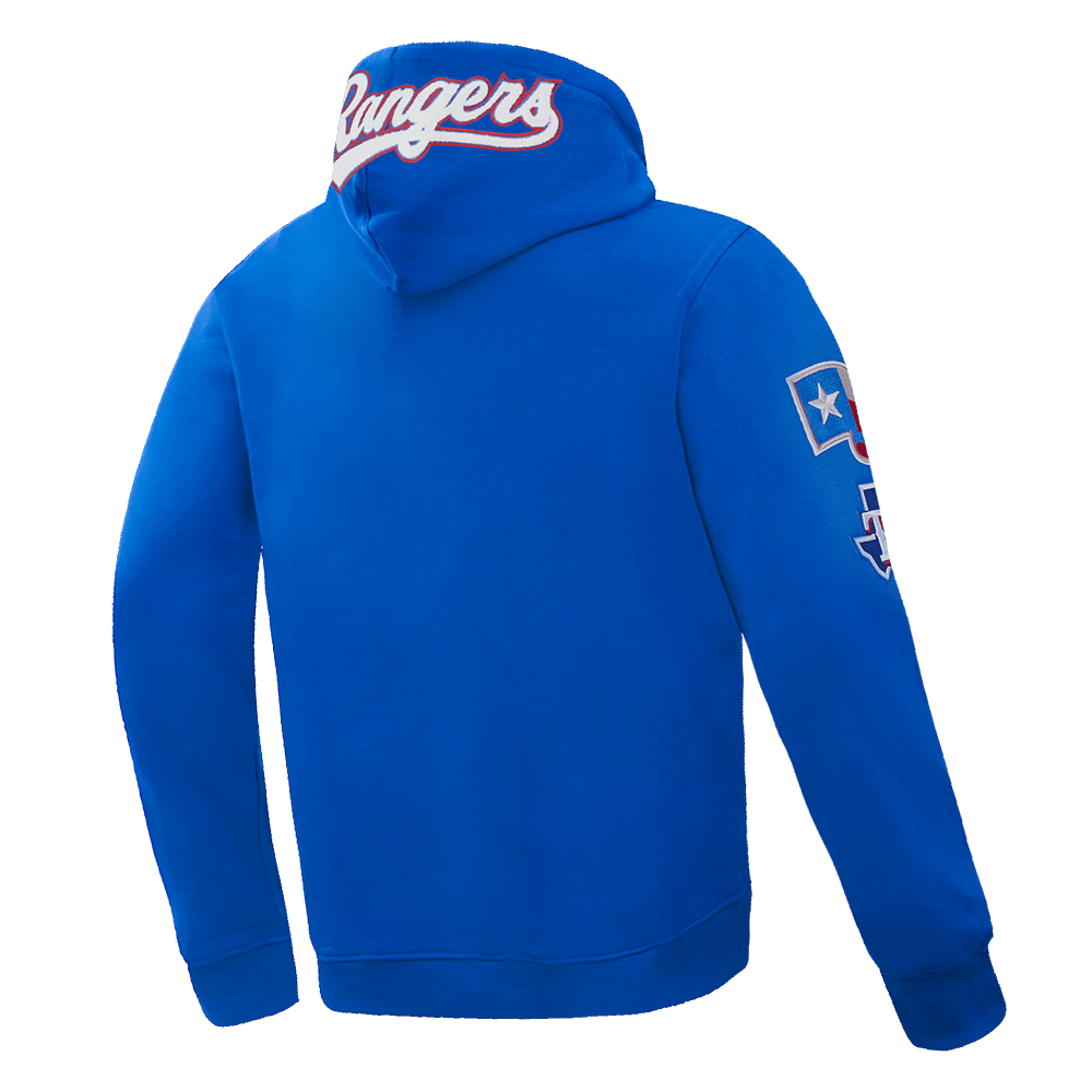 MLB TEXAS RANGERS CLASSIC CHENILLE MEN'S PULL OVER HOODIE (ROYAL BLUE)