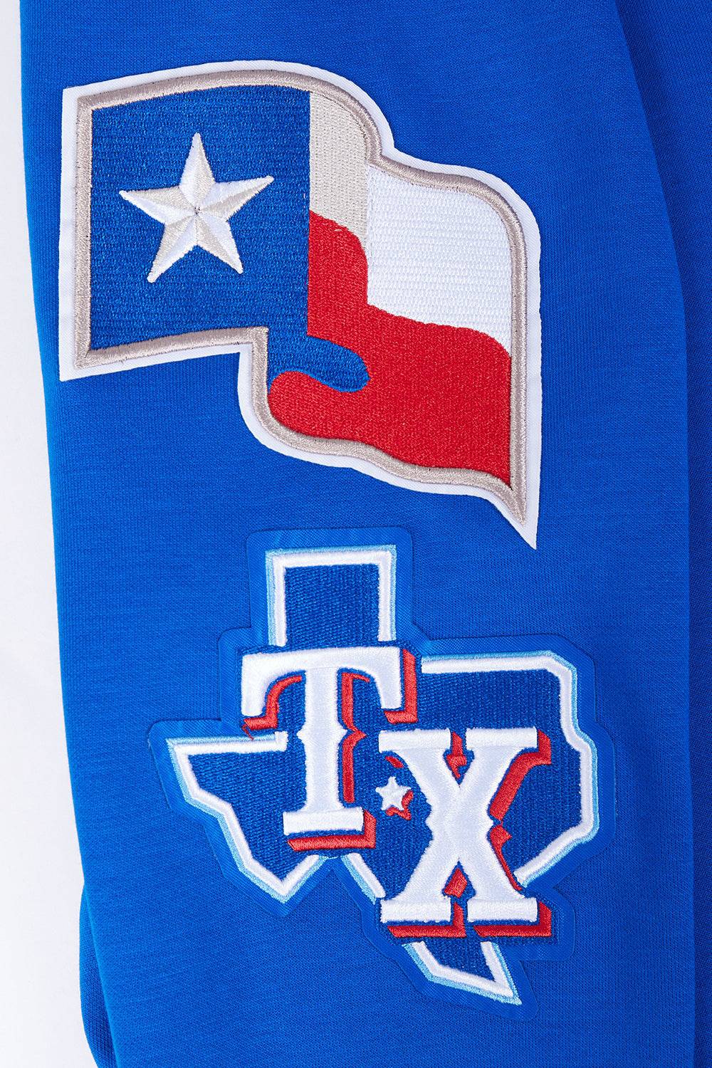 MLB TEXAS RANGERS CLASSIC CHENILLE MEN'S PULL OVER HOODIE (ROYAL BLUE)
