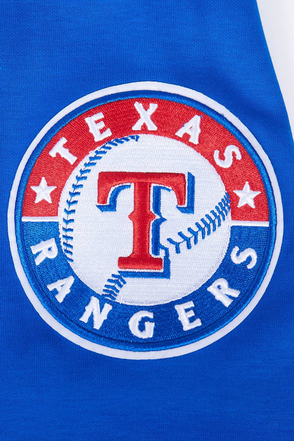 MLB TEXAS RANGERS CLASSIC CHENILLE MEN'S PULL OVER HOODIE (ROYAL BLUE)
