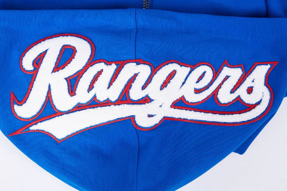 MLB TEXAS RANGERS CLASSIC CHENILLE MEN'S PULL OVER HOODIE (ROYAL BLUE)