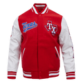 CORTAVIENTOS DE LANA ACANALADA PARA HOMBRE MLB TEXAS RANGERS SCRIPT TAIL (ROJO/BLANCO)