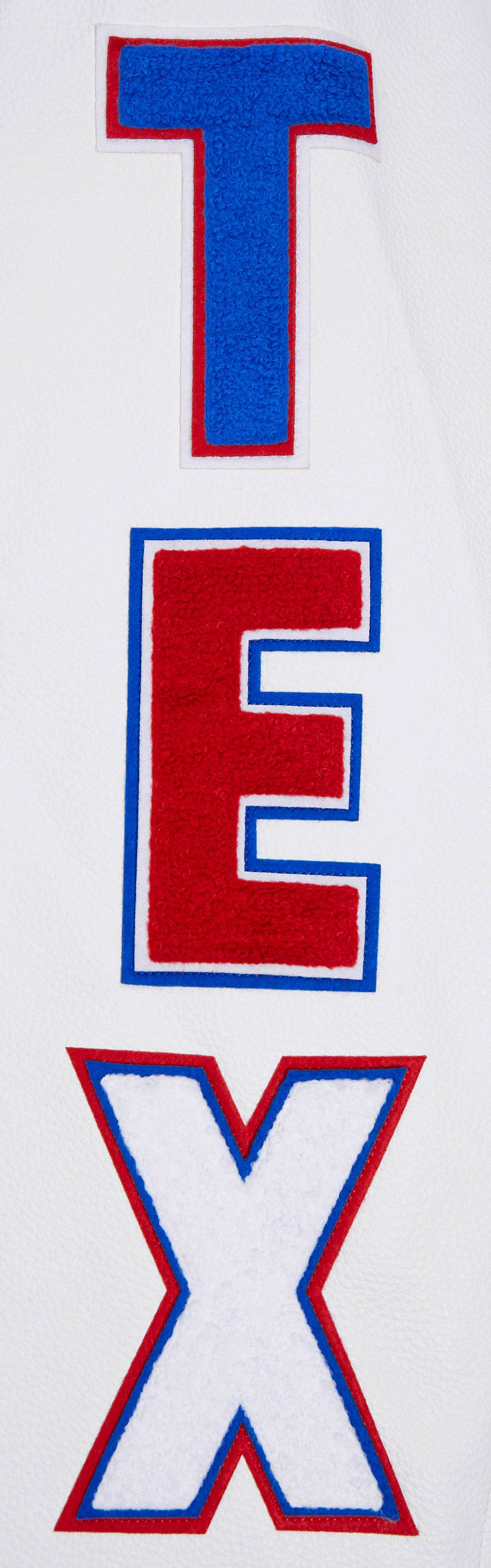 CORTAVIENTOS DE LANA ACANALADA PARA HOMBRE MLB TEXAS RANGERS SCRIPT TAIL (ROJO/BLANCO)
