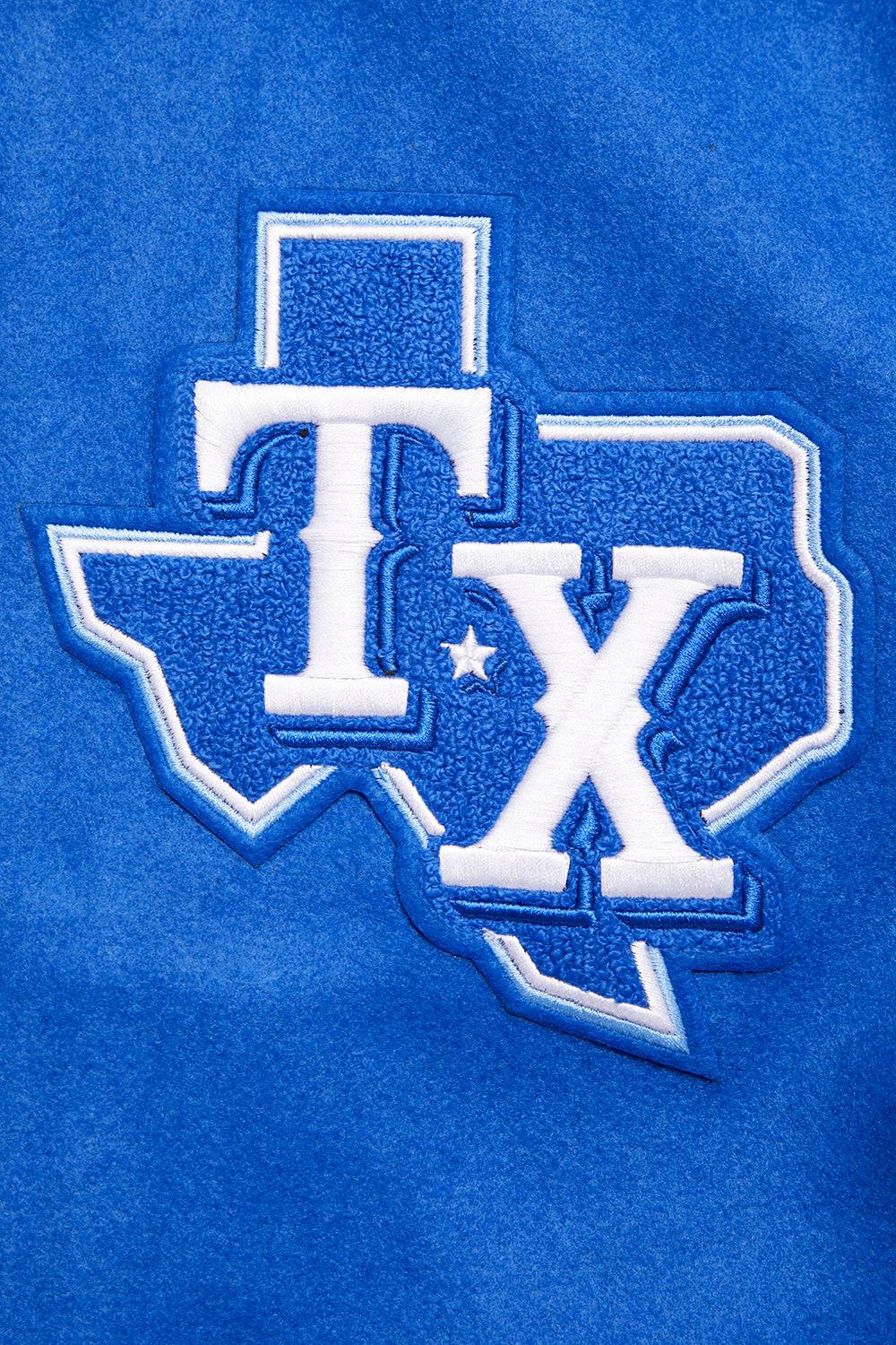 MLB TEXAS RANGERS SCRIPT TAIL MEN'S RIB WOOL VARSITY (ROYAL BLUE/RED)