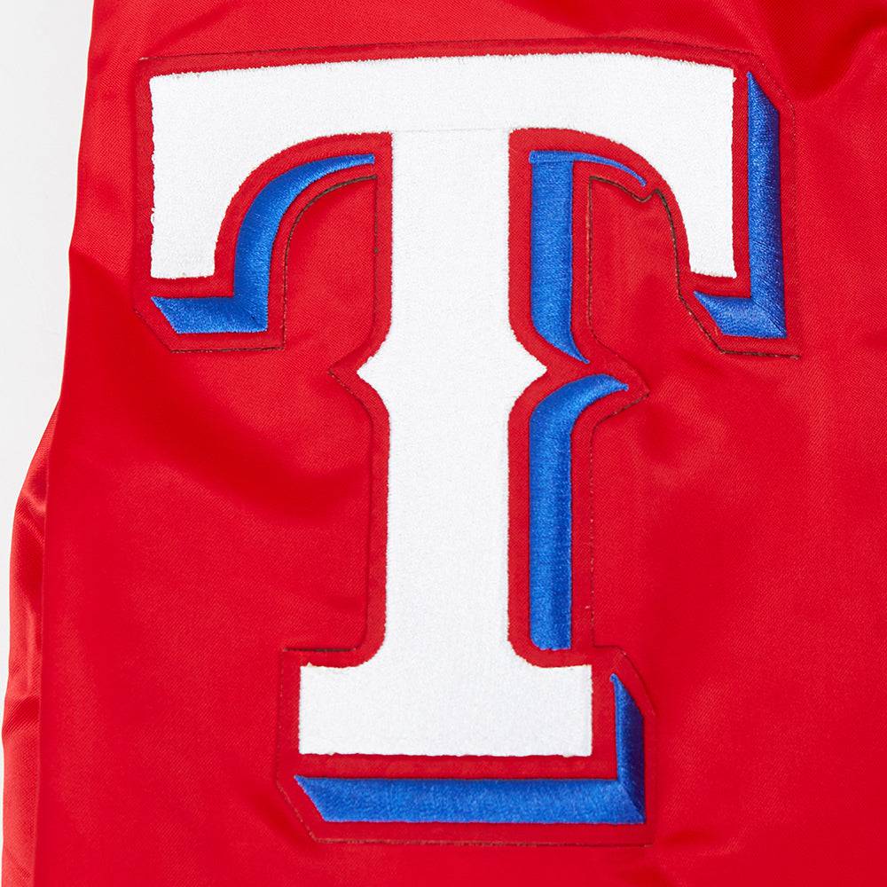 MLB TEXAS RANGERS SCRIPT TAIL MEN'S SATIN JACKET (RED)