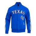 MLB TEXAS RANGERS CURRENT LOGO PRO GAME DAY MEN'S DOUBLE KNIT JACKET (ROYAL BLUE/WHTE/MIDNIGHT NAVY)