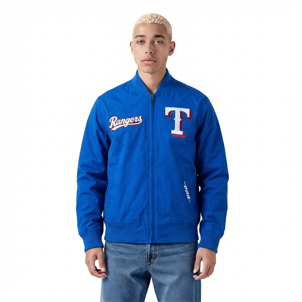 CHAQUETA DE SARTÁN PARA HOMBRE MLB TEXAS RANGERS WINGSPAN (AZUL REAL)