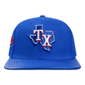 GORRA MLB TEXAS RANGERS SCRIPT TAIL DE OVEJA CON CIERRE AJUSTABLE (AZUL REAL)