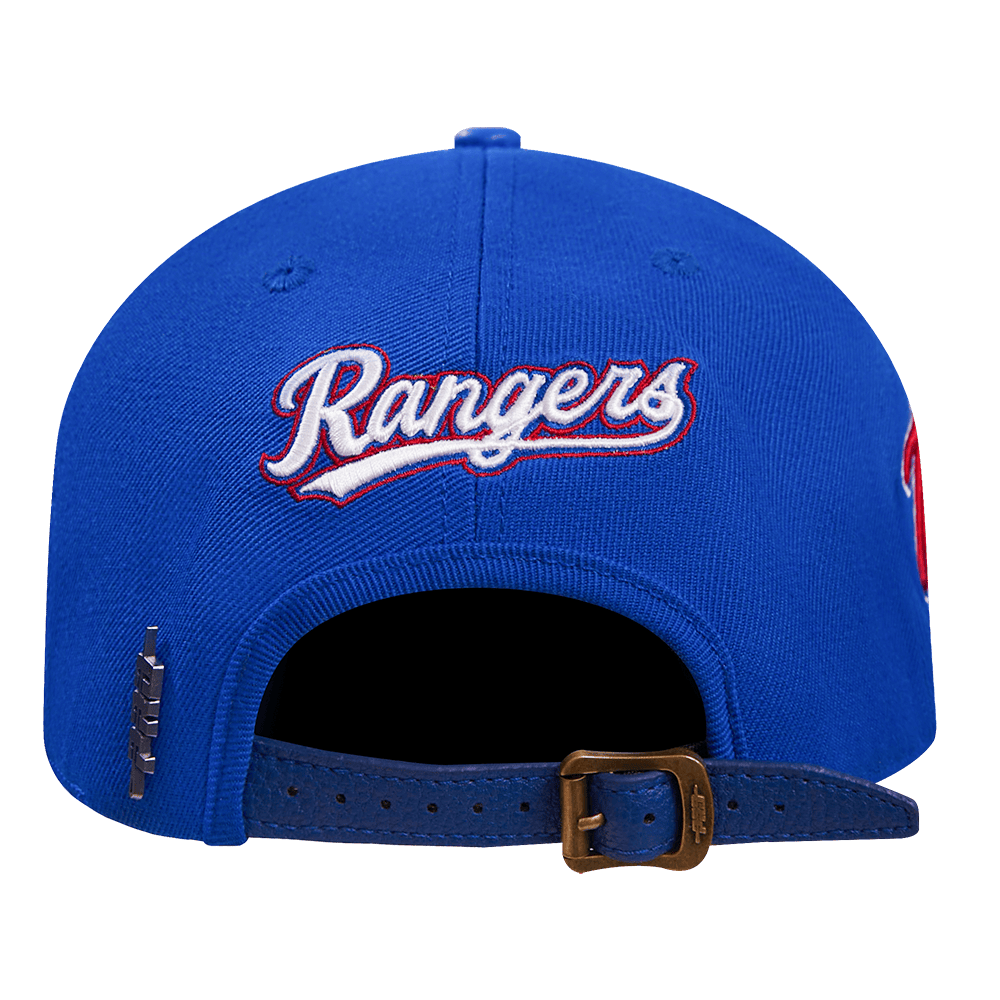 GORRA MLB TEXAS RANGERS SCRIPT TAIL DE OVEJA CON CIERRE AJUSTABLE (AZUL REAL)