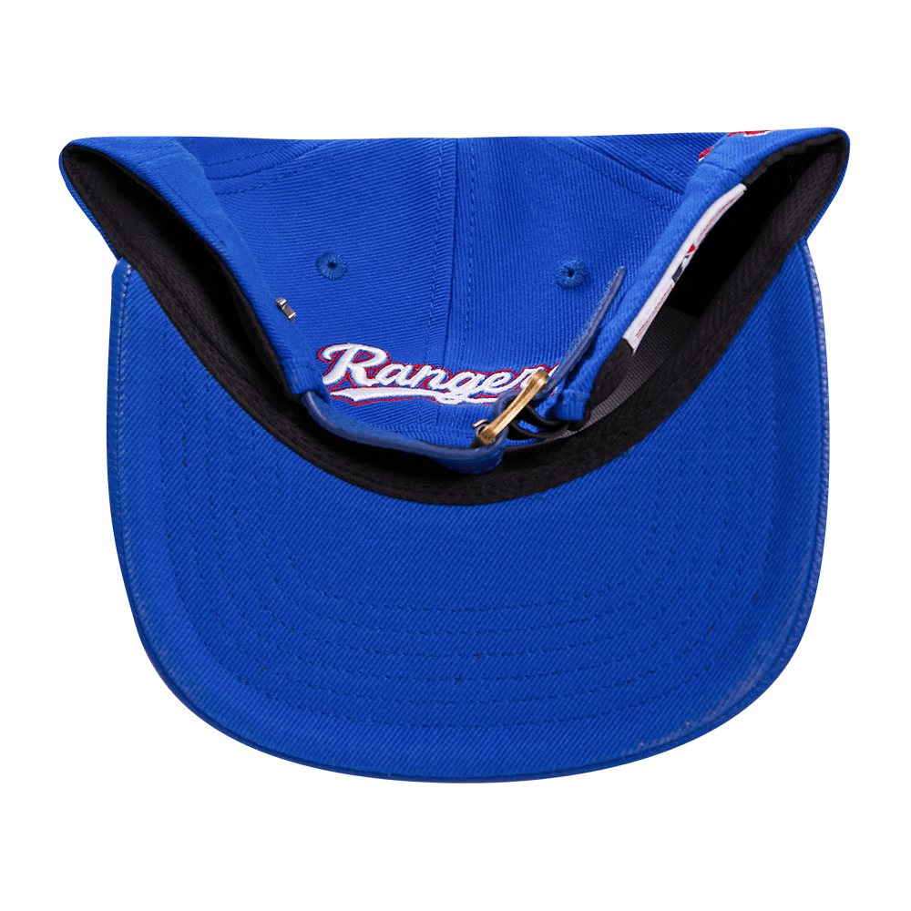 GORRA MLB TEXAS RANGERS SCRIPT TAIL DE OVEJA CON CIERRE AJUSTABLE (AZUL REAL)