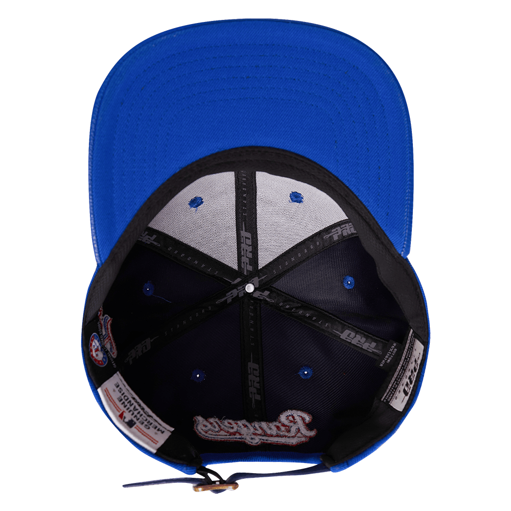 GORRA MLB TEXAS RANGERS SCRIPT TAIL DE OVEJA CON CIERRE AJUSTABLE (AZUL REAL)