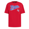 MLB TEXAS RANGERS SCRIPT TAIL WOMEN'S BOYFRIEND TOP (RED)