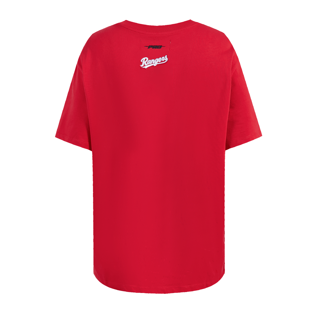 MLB TEXAS RANGERS SCRIPT TAIL WOMEN'S BOYFRIEND TOP (RED)