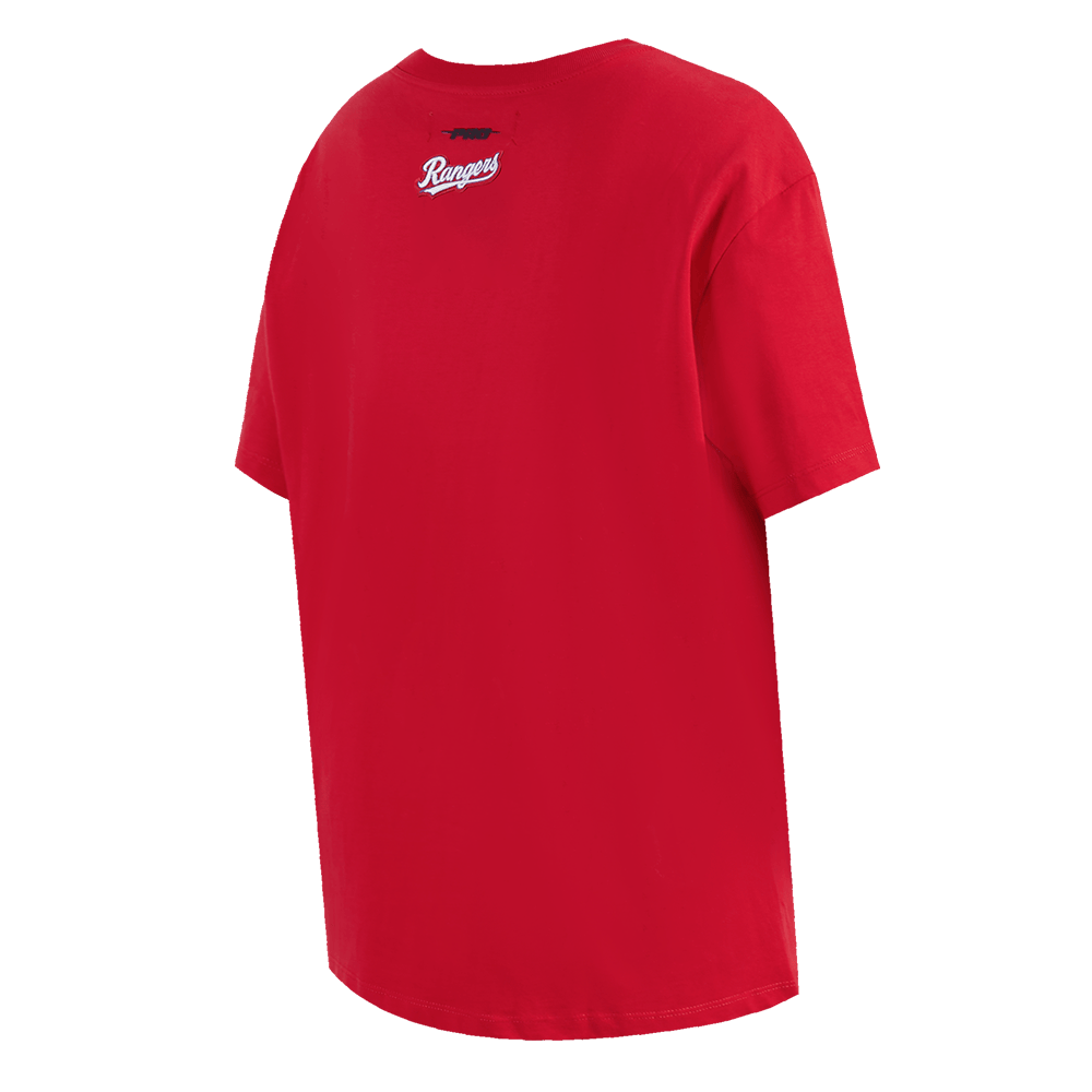 MLB TEXAS RANGERS SCRIPT TAIL WOMEN'S BOYFRIEND TOP (RED)