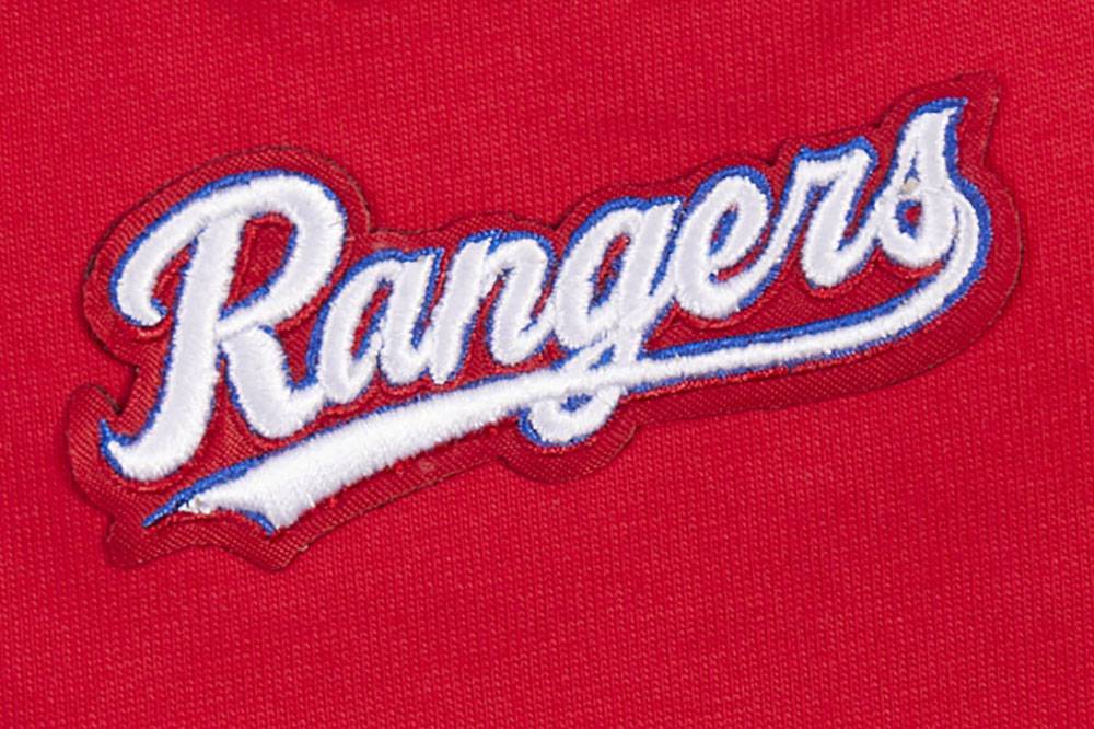 MLB TEXAS RANGERS SCRIPT TAIL WOMEN'S BOYFRIEND TOP (RED)