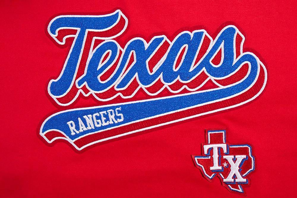 MLB TEXAS RANGERS SCRIPT TAIL WOMEN'S BOYFRIEND TOP (RED)
