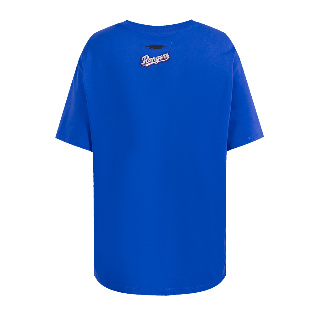 MLB TEXAS RANGERS SCRIPT TAIL WOMEN'S BOYFRIEND TOP (ROYAL BLUE)