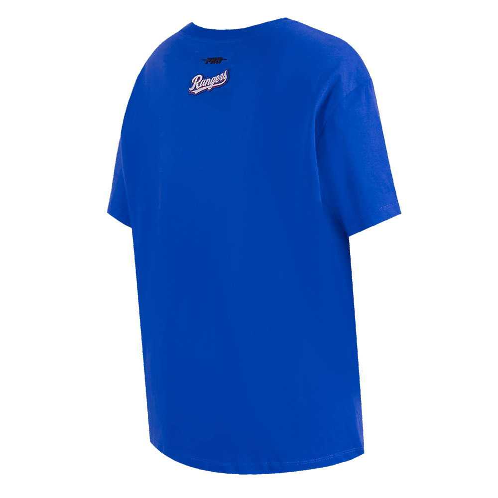MLB TEXAS RANGERS SCRIPT TAIL WOMEN'S BOYFRIEND TOP (ROYAL BLUE)