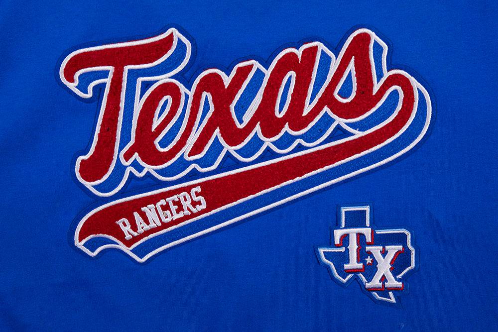 MLB TEXAS RANGERS SCRIPT TAIL WOMEN'S BOYFRIEND TOP (ROYAL BLUE)