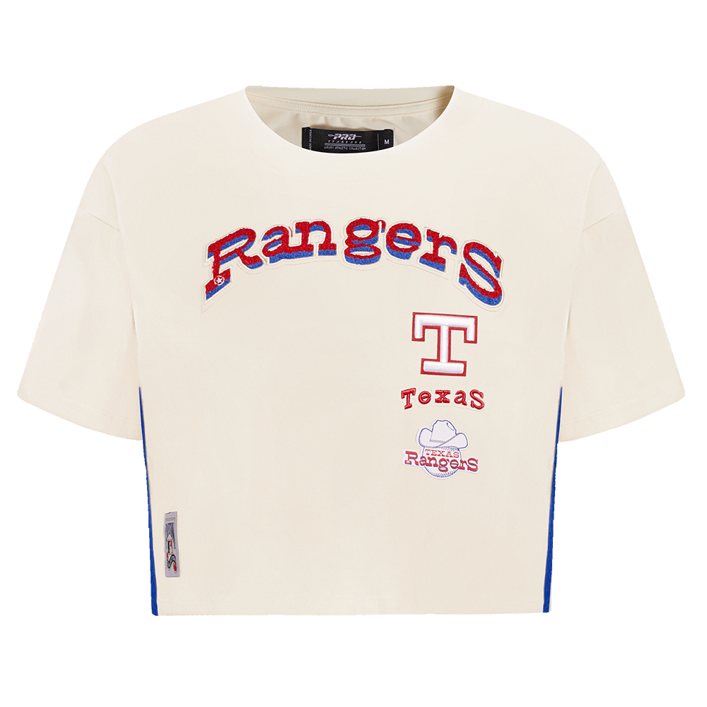 MLB TEXAS RANGERS RETRO CLASSIC WOMEN'S BOXY TOP (EGGSHELL)