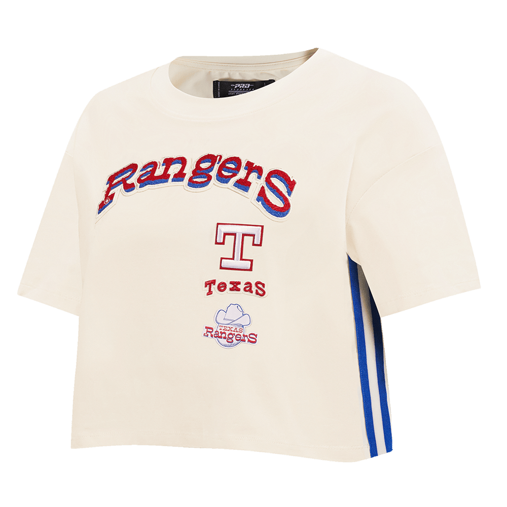 MLB TEXAS RANGERS RETRO CLASSIC WOMEN'S BOXY TOP (EGGSHELL)