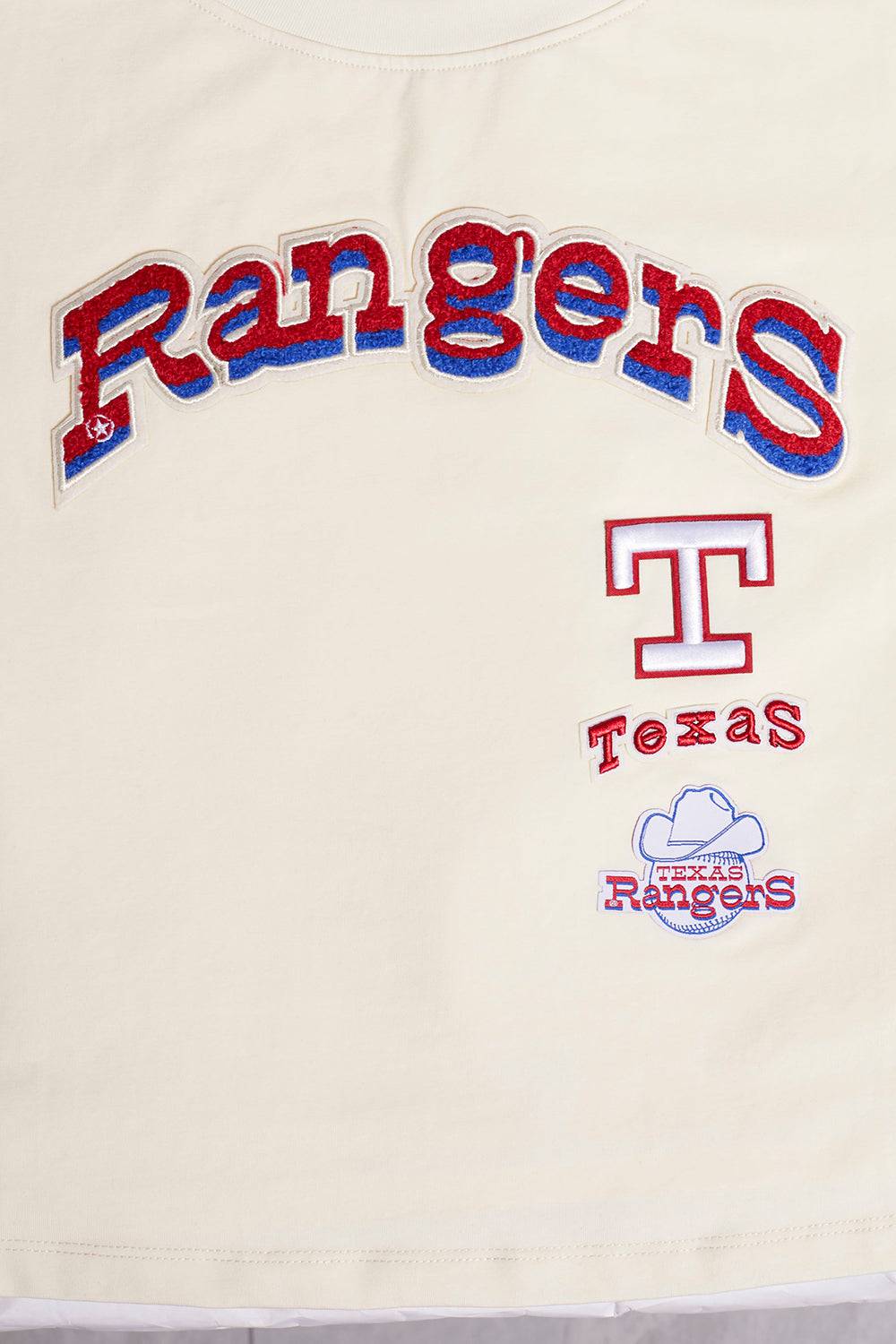 MLB TEXAS RANGERS RETRO CLASSIC WOMEN'S BOXY TOP (EGGSHELL)