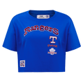 MLB TEXAS RANGERS RETRO CLASSIC WOMEN'S BOXY TOP (ROYAL BLUE)