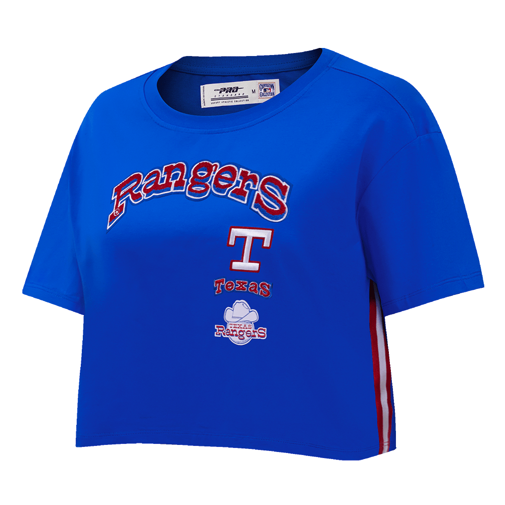 MLB TEXAS RANGERS RETRO CLASSIC WOMEN'S BOXY TOP (ROYAL BLUE)