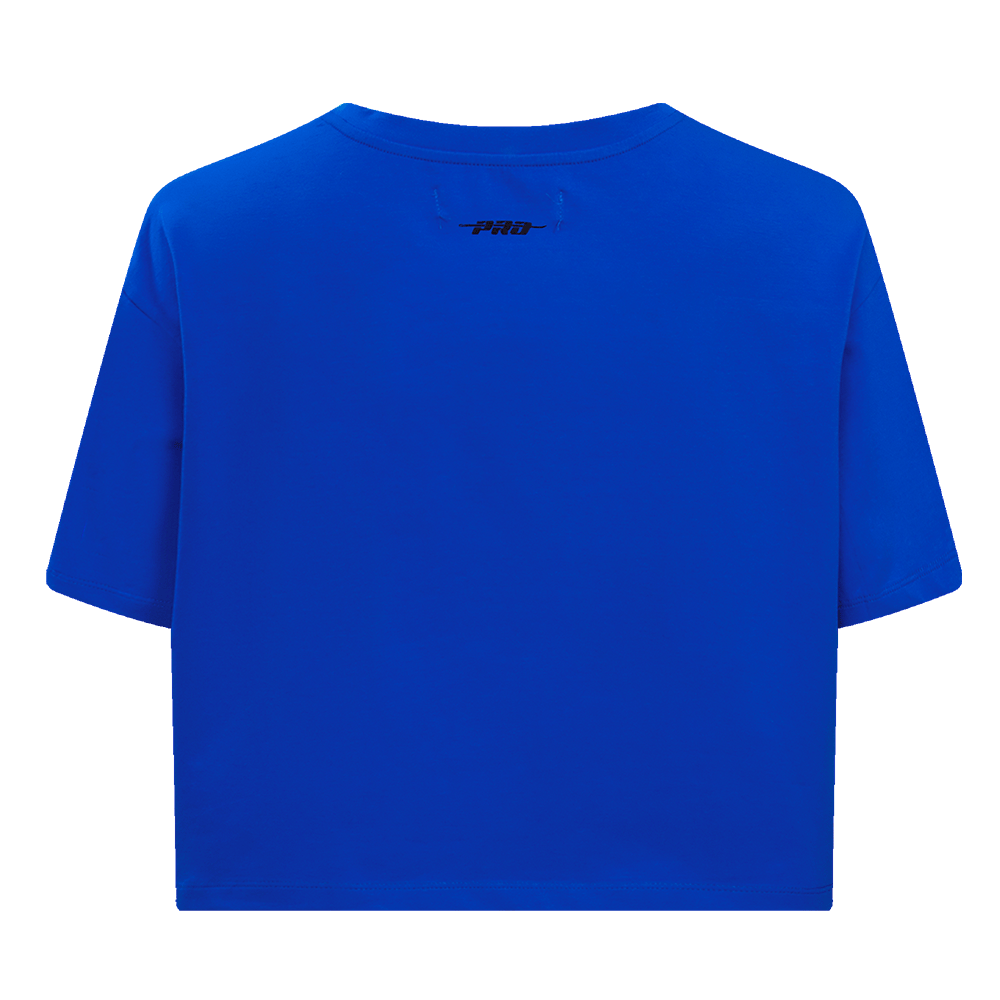 MLB TEXAS RANGERS RETRO CLASSIC WOMEN'S BOXY TOP (ROYAL BLUE)