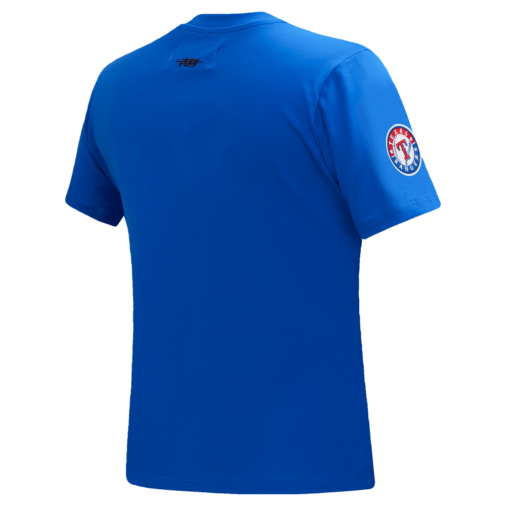 MLB TEXAS RANGERS CLASSIC SHORT SLEEVE WOMEN'S SINGLE JERSEY SLIM FIT TOP (ROYAL BLUE)