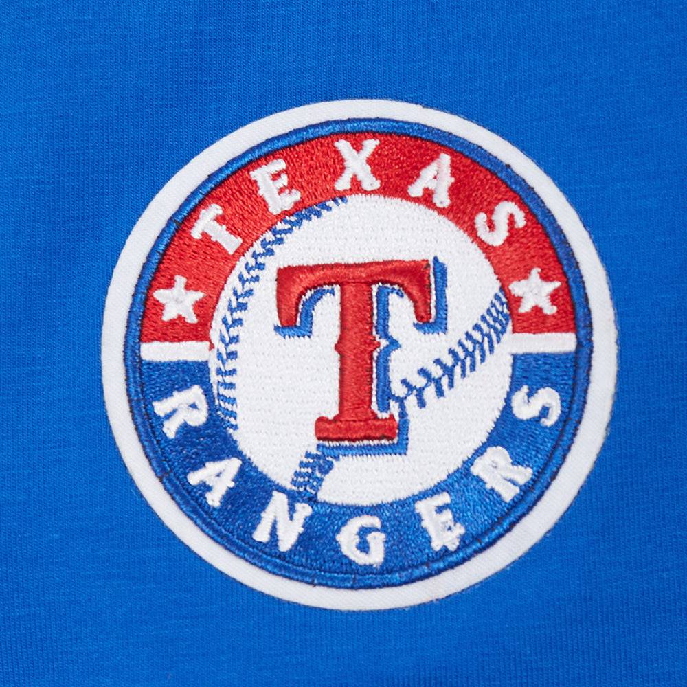 MLB TEXAS RANGERS CLASSIC SHORT SLEEVE WOMEN'S SINGLE JERSEY SLIM FIT TOP (ROYAL BLUE)