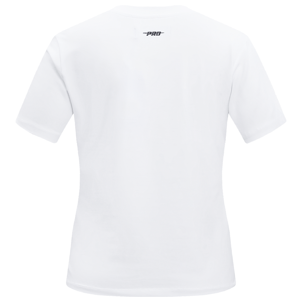 TOP MUJER MLB TEXAS RANGERS CLASSIC DE MANGA CORTA, JERSEY SIMPLE Y CORTE AJUSTADO (BLANCO)