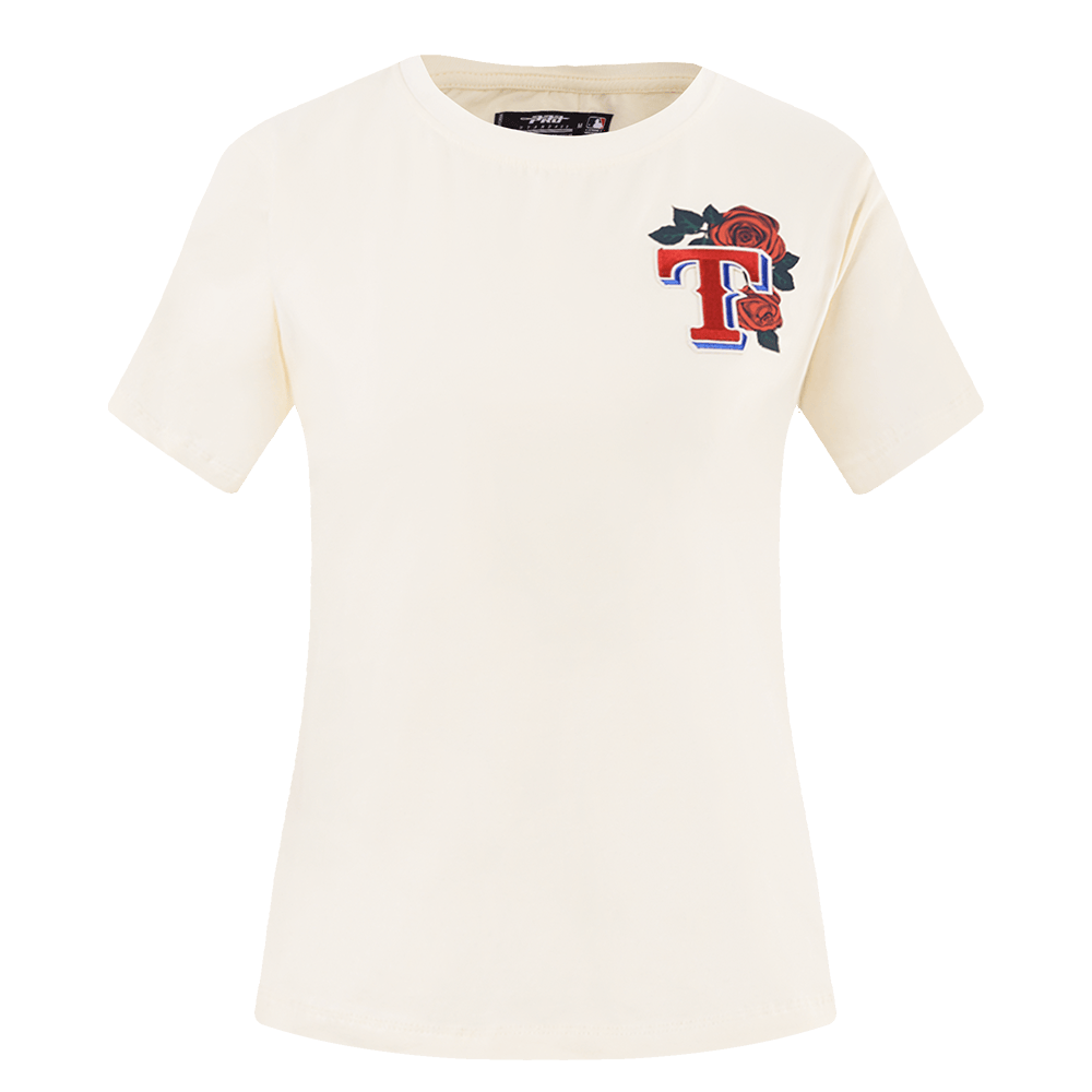 MLB TEXAS RANGERS ROSES WOMEN'S SJ SLIM FIT TOP (EGGSHELL)