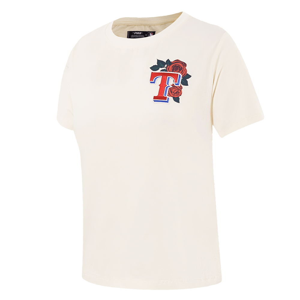 MLB TEXAS RANGERS ROSES WOMEN'S SJ SLIM FIT TOP (EGGSHELL)