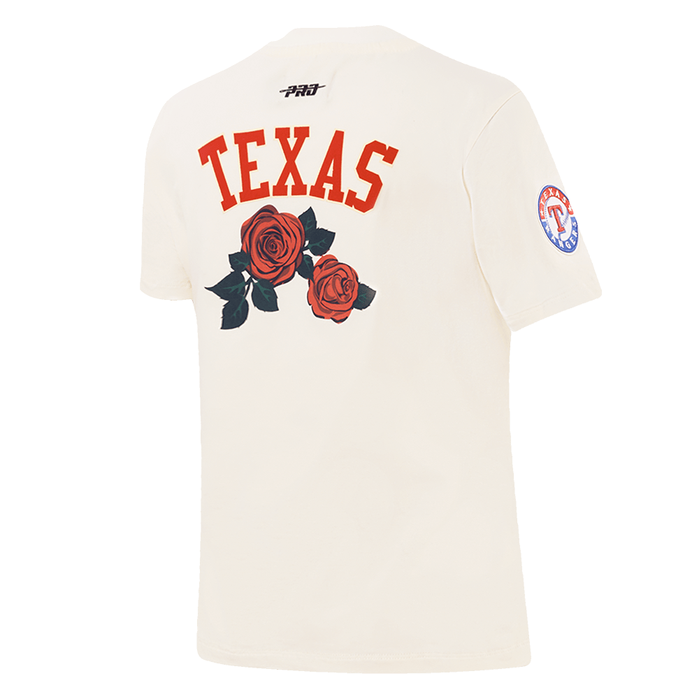 MLB TEXAS RANGERS ROSES WOMEN'S SJ SLIM FIT TOP (EGGSHELL)