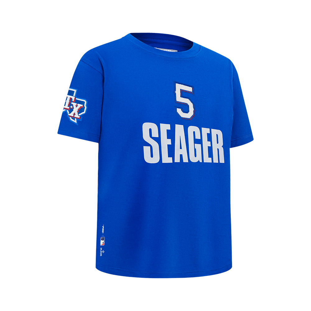 MLB TEXAS RANGERS COREY SEAGER #5 CLASSIC PLAYER NAME AND NUMBER  BIG BOY'S SJ TEE(ROYAL BLUE)