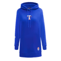 MLB TEXAS RANGERS CLASSIC WOMEN'S FLEECE HOODIE DRESS (ROYAL BLUE)