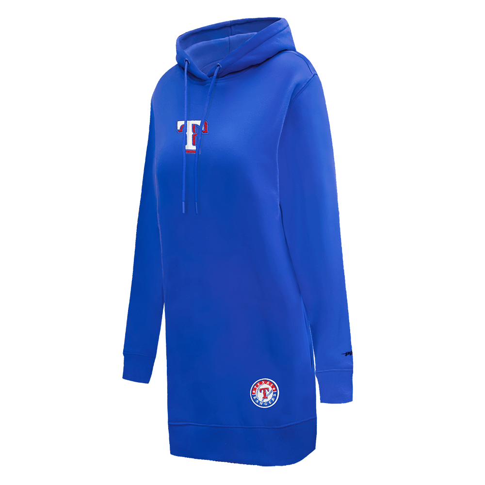 MLB TEXAS RANGERS CLASSIC WOMEN'S FLEECE HOODIE DRESS (ROYAL BLUE)