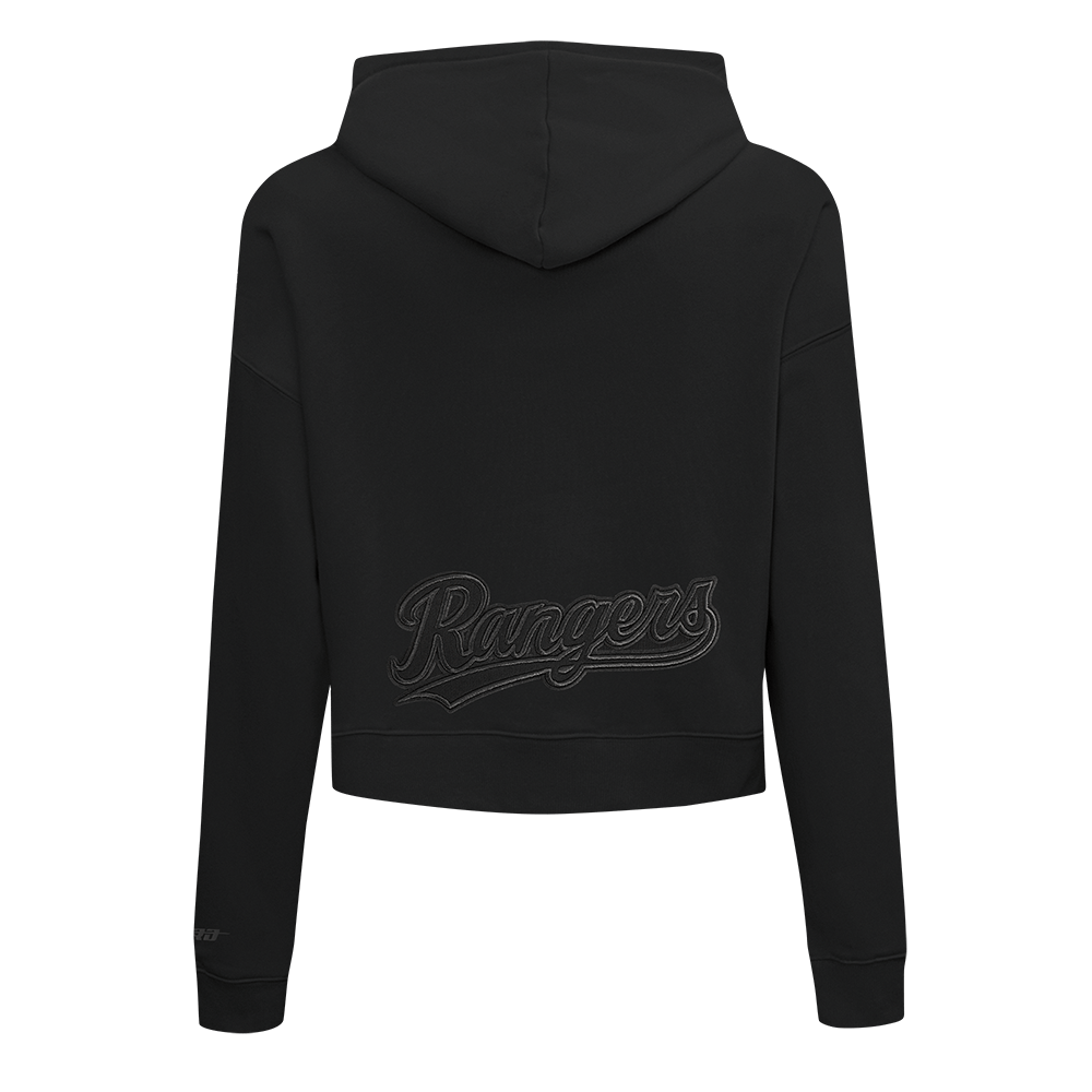MLB TEXAS RANGERS SUDADERA CORTA CON CAPUCHA PARA MUJER NEUTRAL (NEGRA)