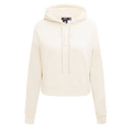 MLB TEXAS RANGERS NEUTRAL WOMEN'S CROPPED PULLOVER HOODIE (EGGSHELL)