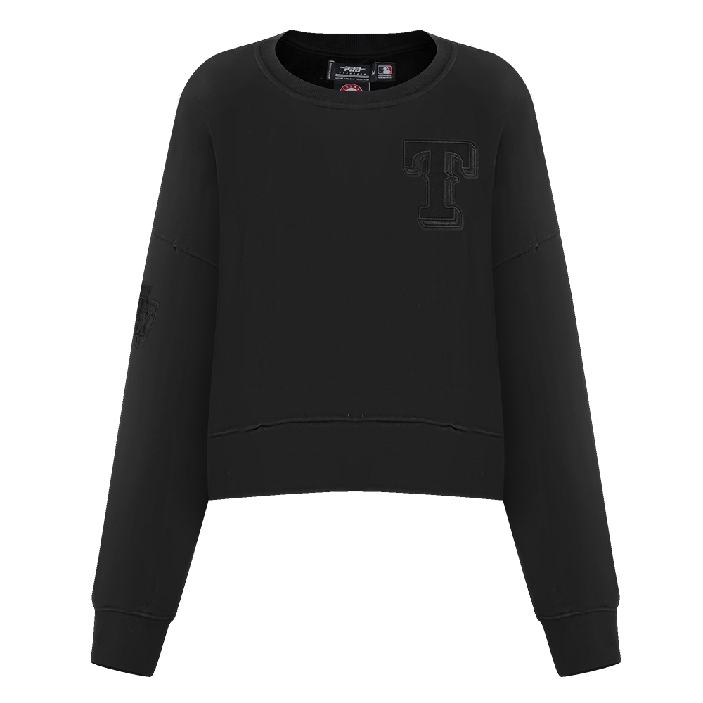 MLB TEXAS RANGERS NEUTRAL WOMEN'S CREWNECK (BLACK)