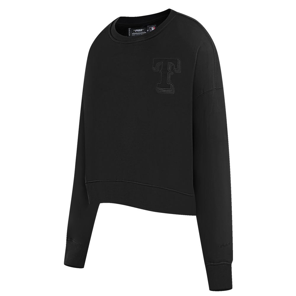 MLB TEXAS RANGERS NEUTRAL WOMEN'S CREWNECK (BLACK)