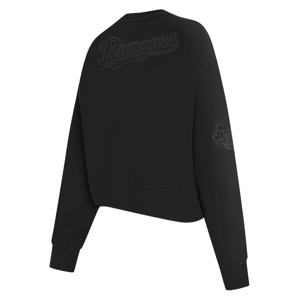 MLB TEXAS RANGERS NEUTRAL WOMEN'S CREWNECK (BLACK)