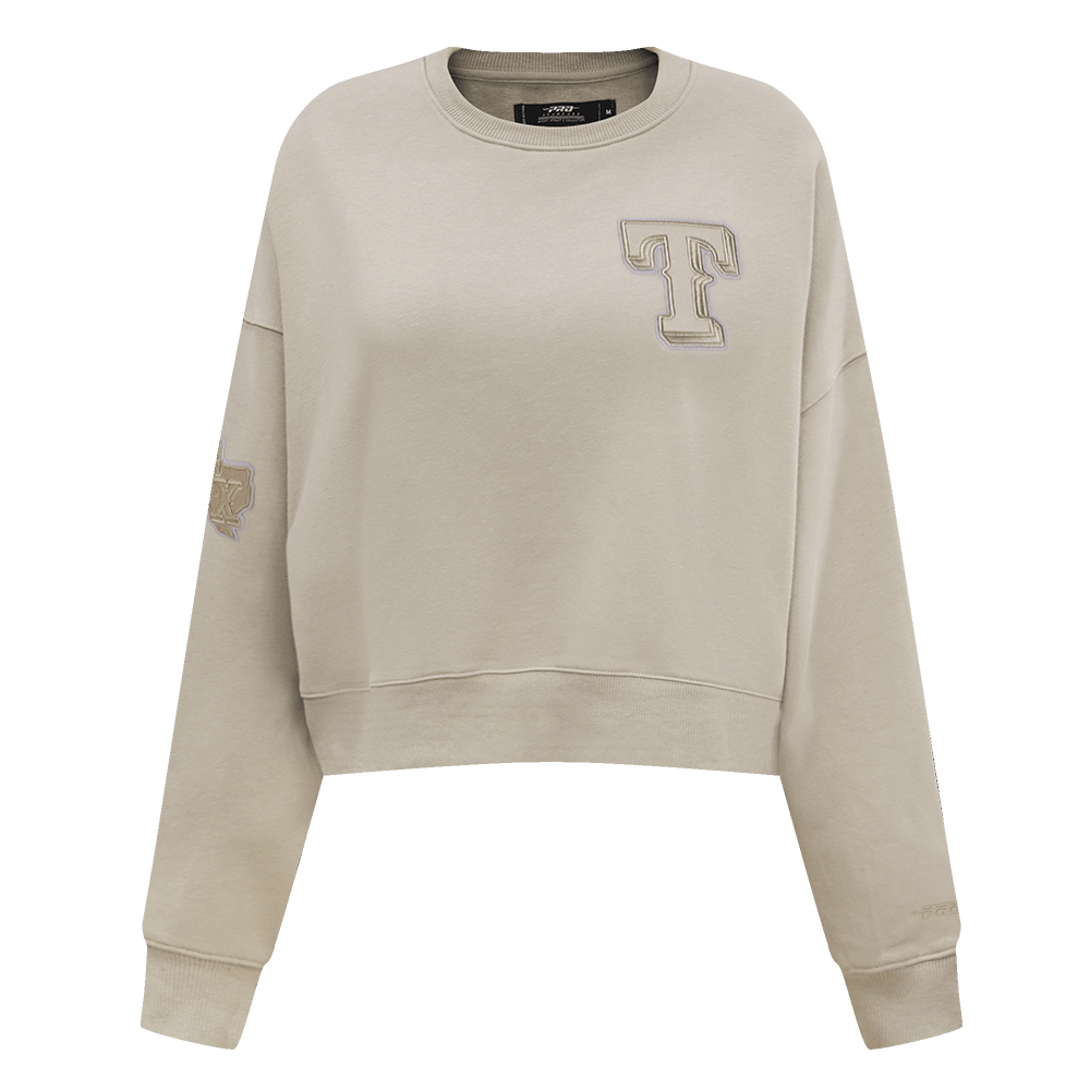 MLB TEXAS RANGERS NEUTRAL WOMEN'S CREWNECK (TAUPE)