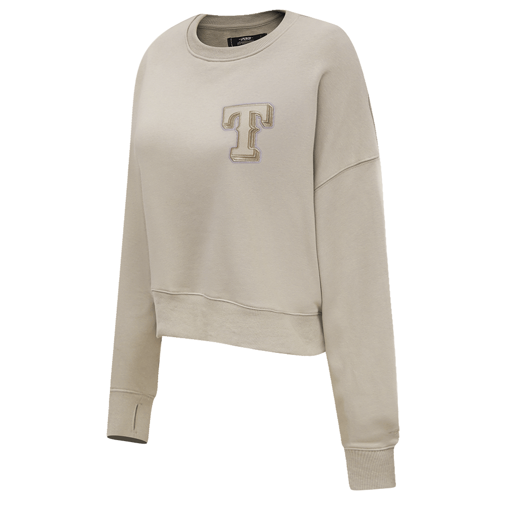 MLB TEXAS RANGERS NEUTRAL WOMEN'S CREWNECK (TAUPE)