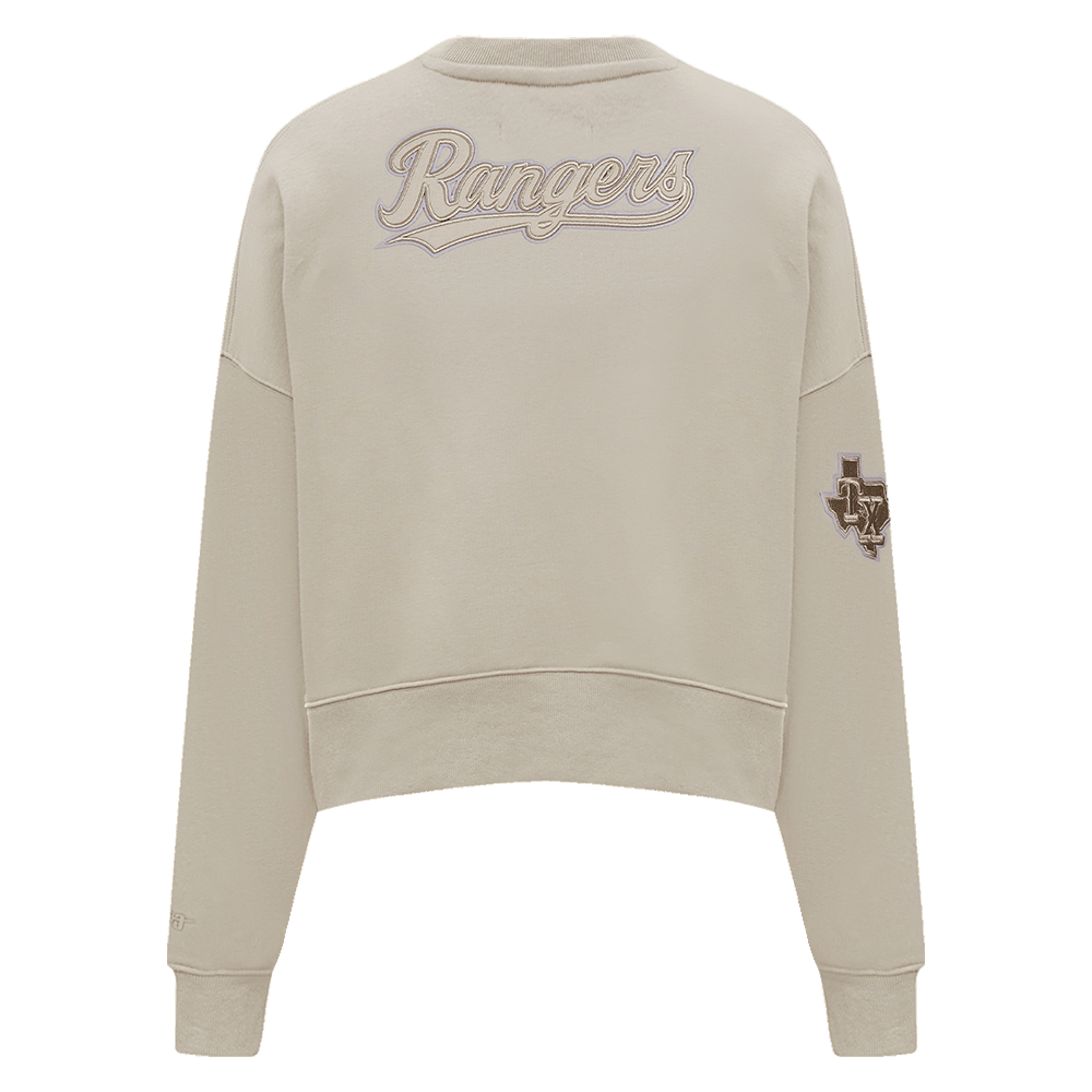 MLB TEXAS RANGERS NEUTRAL WOMEN'S CREWNECK (TAUPE)