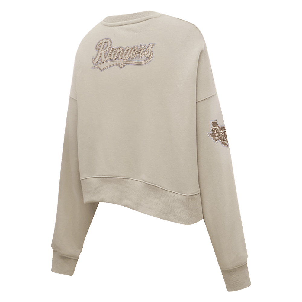 MLB TEXAS RANGERS NEUTRAL WOMEN'S CREWNECK (TAUPE)