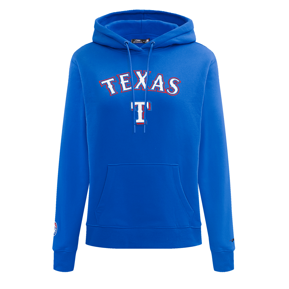 MLB TEXAS RANGERS CLASSIC WOMEN'S FLEECE PULLOVER HOODIE (ROYAL BLUE)