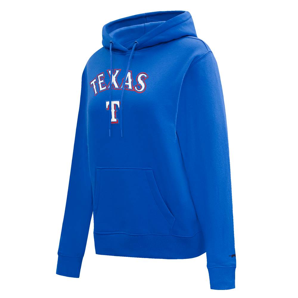 MLB TEXAS RANGERS CLASSIC WOMEN'S FLEECE PULLOVER HOODIE (ROYAL BLUE)