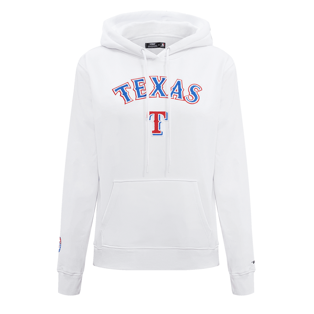 MLB TEXAS RANGERS CLASSIC WOMEN'S FLEECE PULLOVER HOODIE (WHITE)