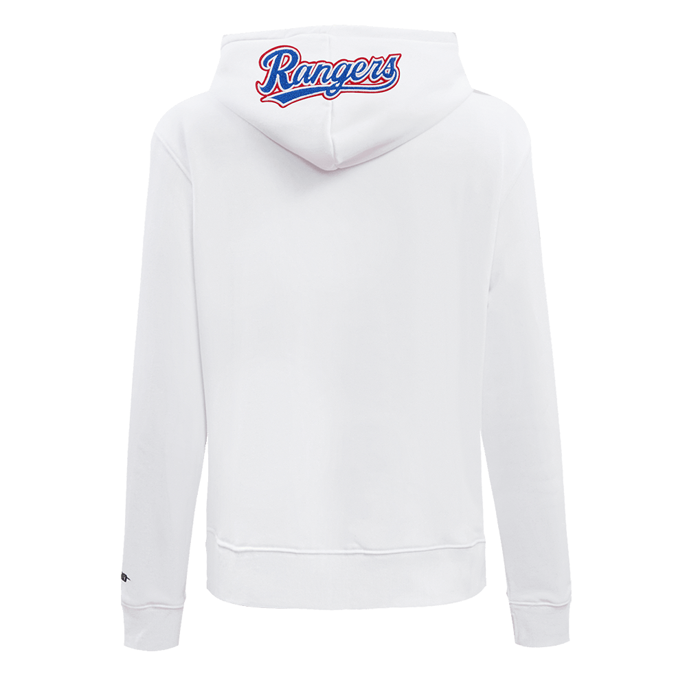 MLB TEXAS RANGERS CLASSIC WOMEN'S FLEECE PULLOVER HOODIE (WHITE)
